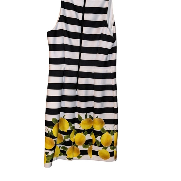 New Milly for Design Nation black white stripe w/lemon Print citrus tank dress 6 - Picture 3 of 4